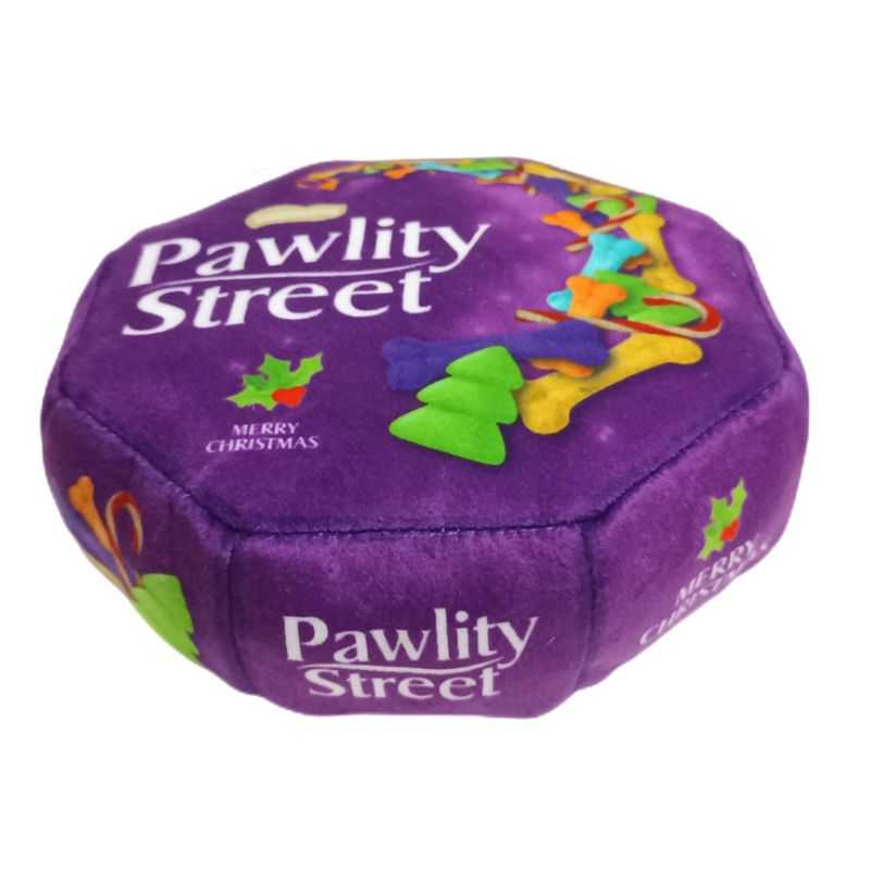 The amazing Pawlity Street Dog Toy is here for the festive season. There's no mistaking the purple tin that only means one thing....... It's Christmas!   The perfect Christmas gift for your dog.