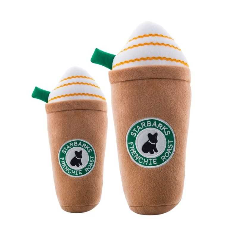 Let your pooch start their day with a Starbarks Frenchie Roast Plush Dog Toy. Your dog can now enjoy a cup that squeaks with you every morning.