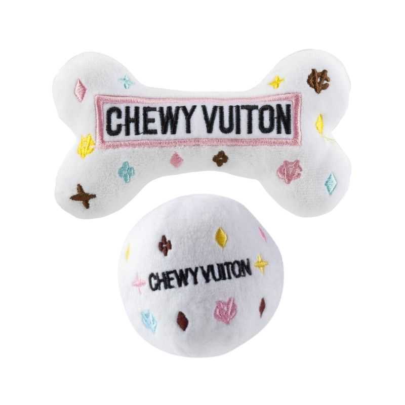 Your pooch will love playtime with our Designer Chewy White Bone and Ball Dog Gift Set.