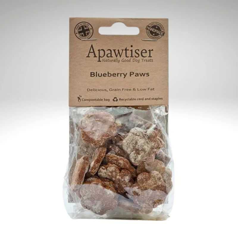 These Apawtiser Blueberry Paws contain vitamins and antioxidants, making for a low-fat healthy treat for your dog. Our blueberry treats are great for pups who love something sweet.