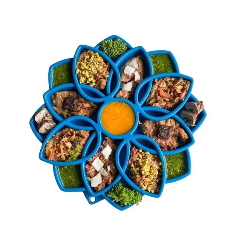 The Enrichment Tray for dogs promotes healthy slower eating and improves digestion. Perfect for all-sized dog breeds including puppies. You can use the tray for snacks or meals.