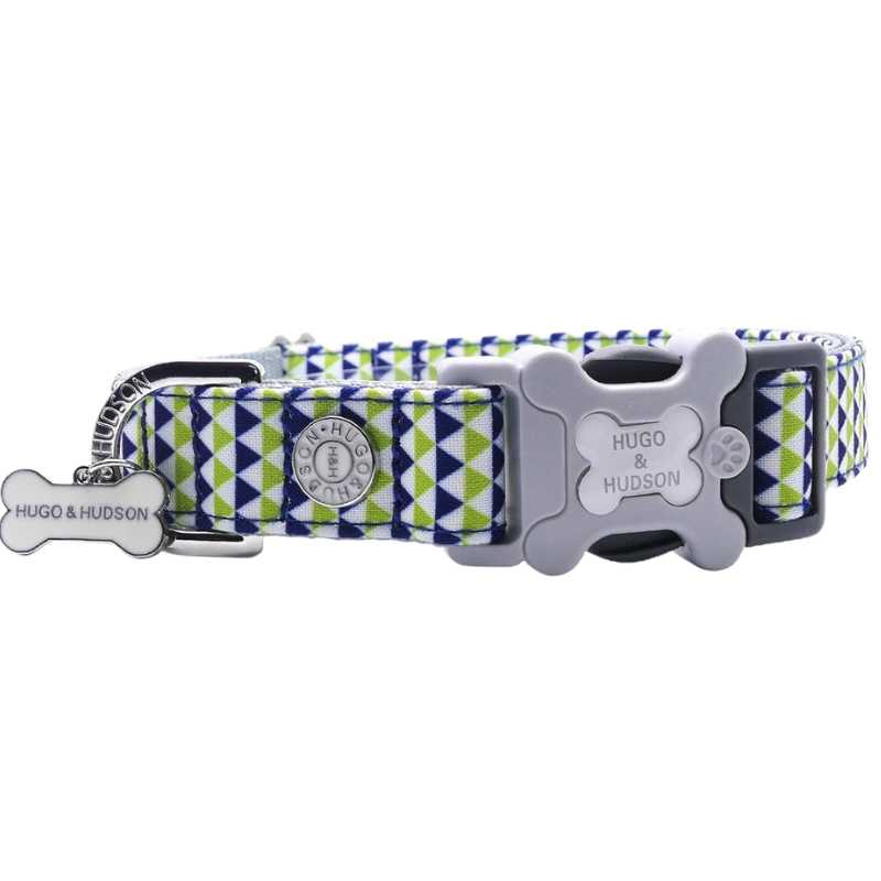 Allow your dog to shine with this Geometric Print Dog Collar from Hugo and Hudson. Your stylish pooch will be the envy of the dog park. Made with high-quality premium material.