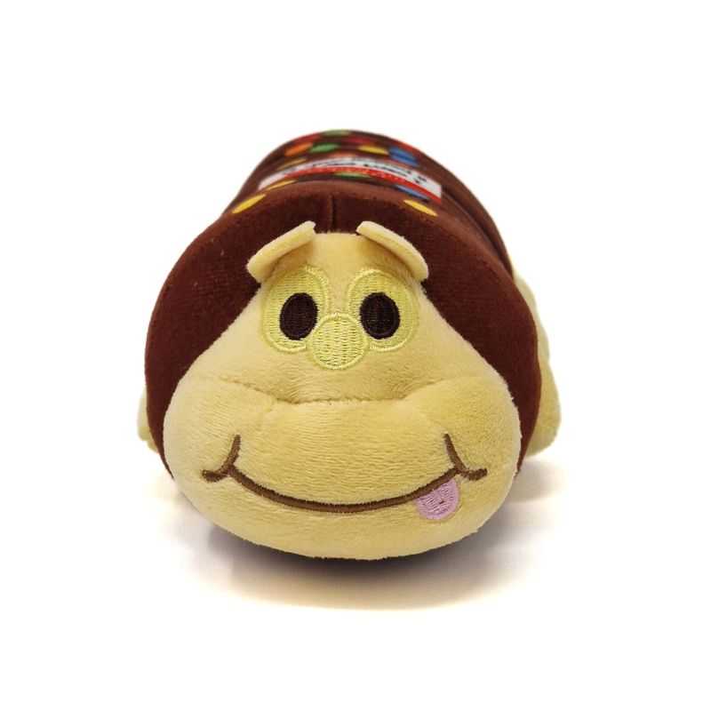 Your dog will love this cute soft plush caterpillar dog toy with its built in squeaker, wide embroidered eyes, smiley face and lots of little leg