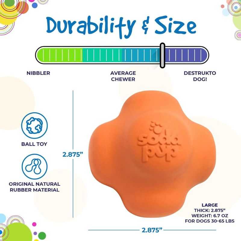 This durable Crazy Bounce Ultra Rubber Chew Toy has a unique shape and erratic bounce. This toy will sure to keep your dog stimulated and entertained. Ideal for power chewers.