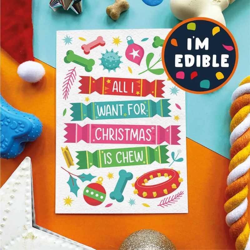 Make this Christmas unforgettable for your dog by gifting them this Edible Dog Christmas Greeting Card. It is so tasty, that your dog will adore biting into this unique treat. 