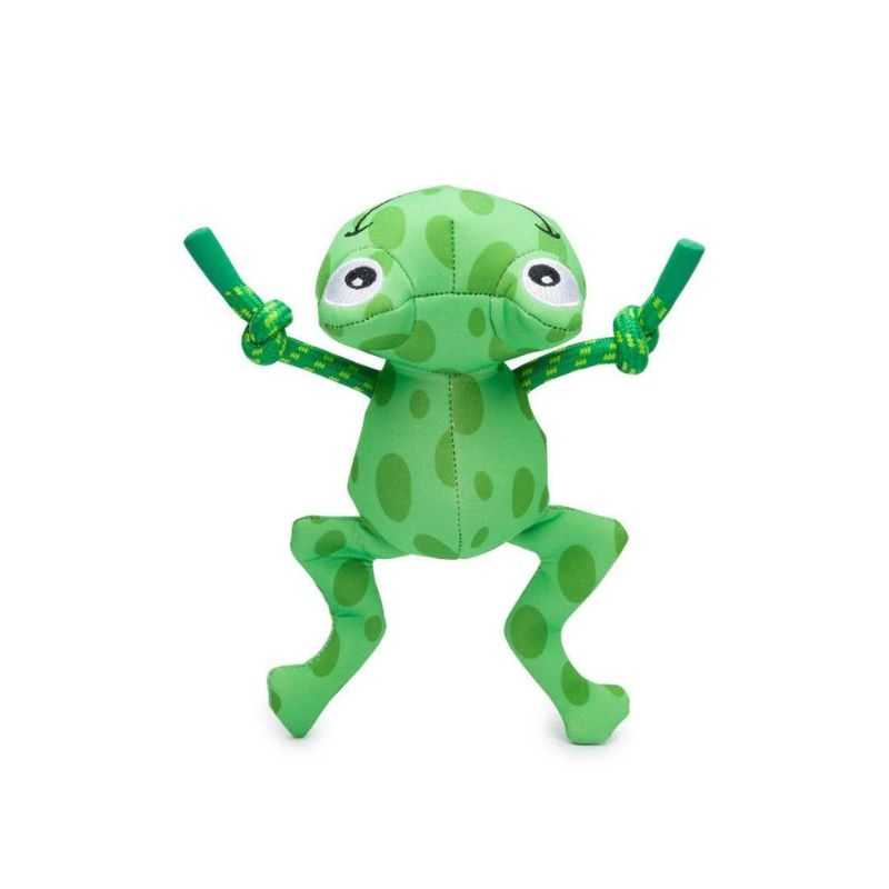 Your pup will have fun in the water with our frog Floatie Dog Toy. This squeaky toy is so versatile it can spend time on dry land too. Playtime fun for your dog indoors or outdoors