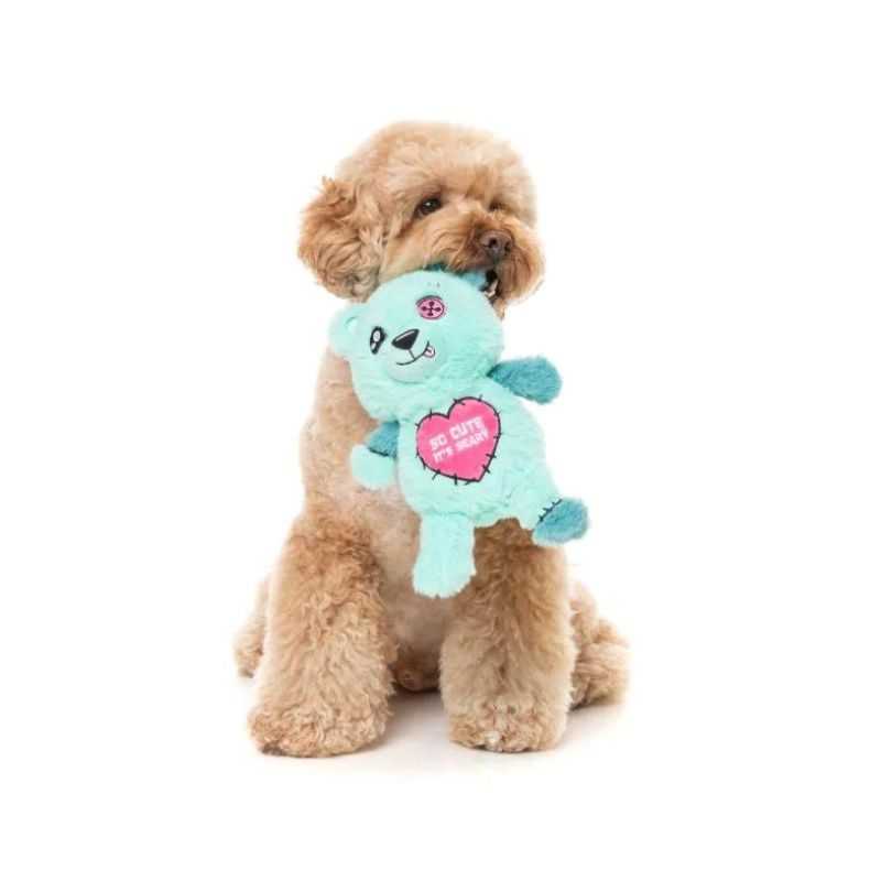 This adorable Fuzzyard Deaddy Bear Halloween Dog Toy is irresistibly cute. This patchwork bear wants to be your dog's new best friend - with a built-in squeaker for playtime fun.