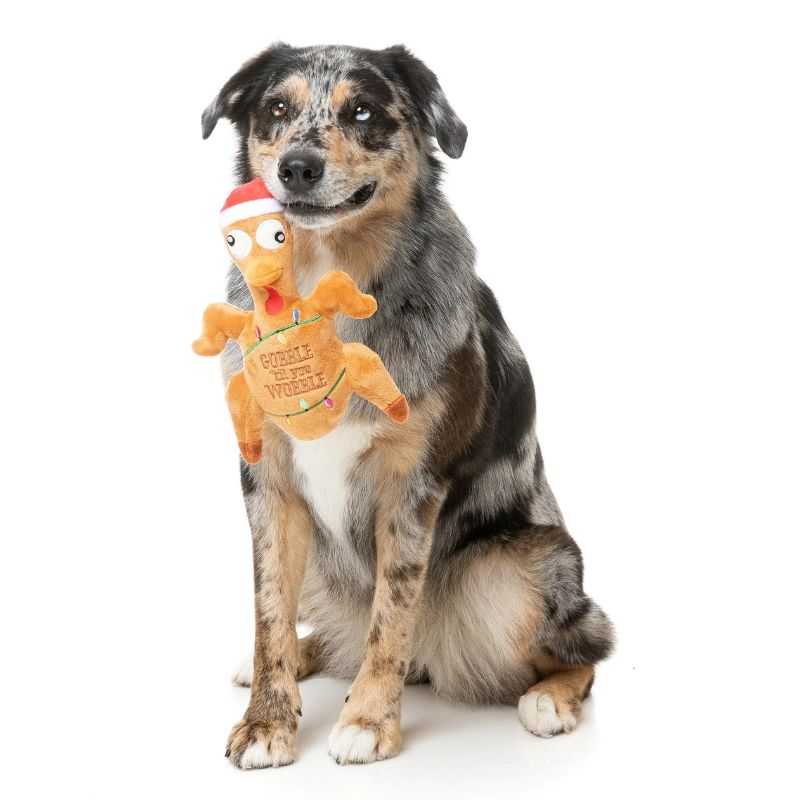 Let your dog enjoy the festive season with our Fuzzyard Gobble Til You Wobble Turkey Dog Toy. Our Christmas-themed dog gifts are plush, super squeaky and machine washable too.