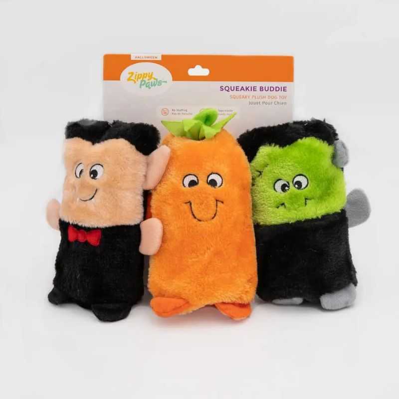 Get ready for some serious squeak with our Halloween Trio Dog Toys. This trio of spooky characters includes colossal squeakers in each toy for extra squeakability. 