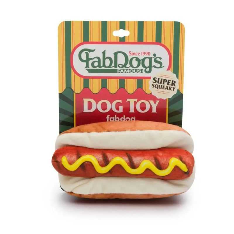 Your pup won't be able to resist our classic Hot Dog Dog Toy.  Special photo sublimation printing means it looks like the real thing. Built inside the toy is a long squeaker that allows us to leave out the fillers and leave in the fun.