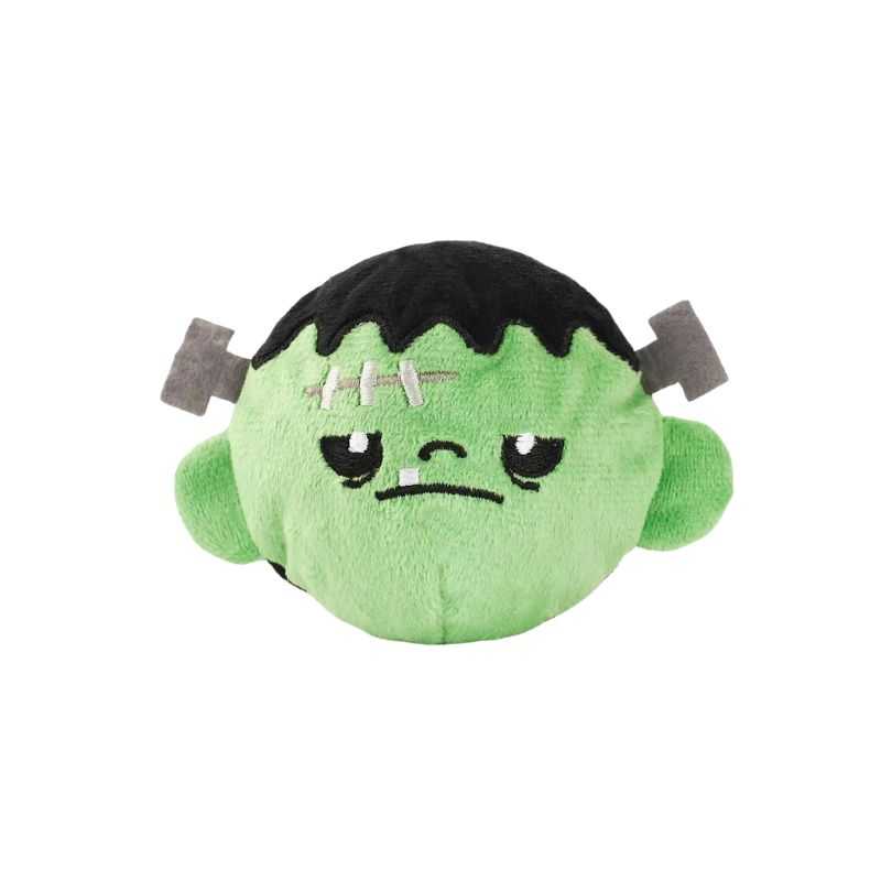 Treat your dog this spooky season with our Frankenstein Halloween Dog Ball. A bouncy, squeaky spikey ball covered in a soft plush material. It is ideal for tossing and fetching.