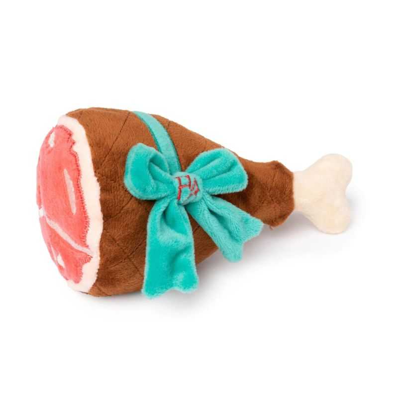 Fuzzyard Humble Holiday Ham Dog Toy strikes the perfect balance - not too big or not too small. Get your four-legged friend into the holiday spirit with this Christmas-themed dog toy. 