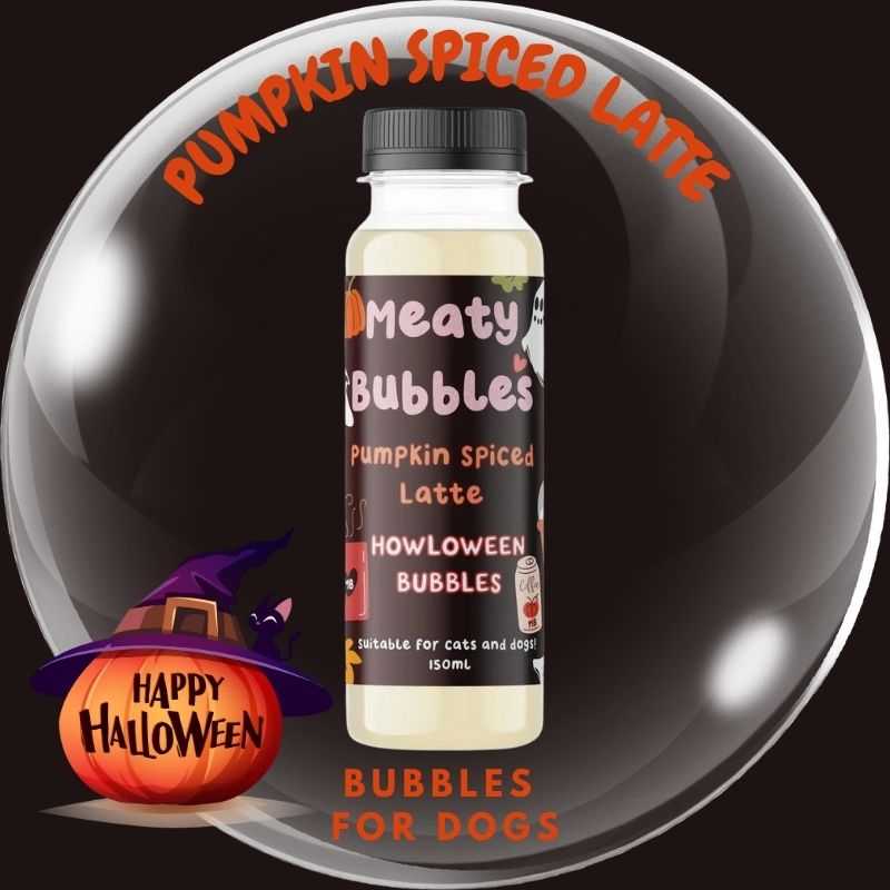 These bubbles for dogs are non-toxic and safe to use. Make playtime more enjoyable for your pup. Ready to use with a wand included. Halloween Pumpkin Spiced Latte flavour.