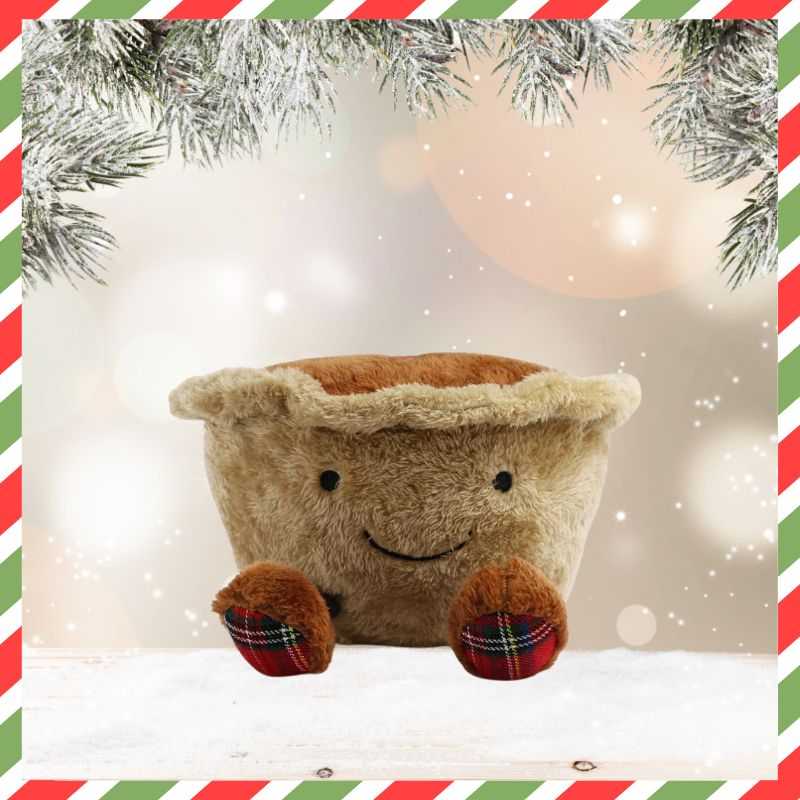 This Christmas, spoil your four-legged friend with Mikey Mince Pie Dog Toy. This cuddly toy is perfect as a naptime companion. Features rope legs and a squeaker to encourage play. 