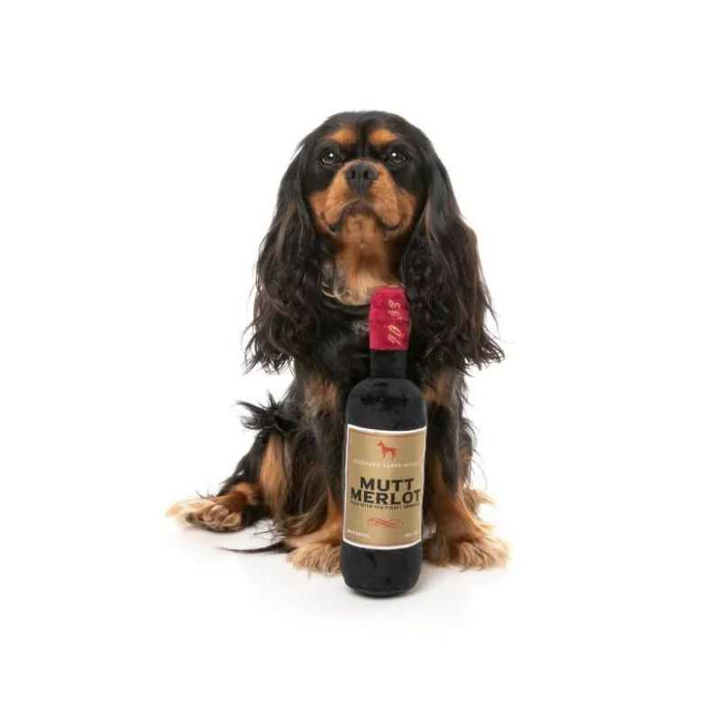 Fuzzyard proudly presents the Mutt Merlot, a luxurious dog toy crafted from the finest grrrrapes grown in the prestigious vineyards of Yappy Valley. 