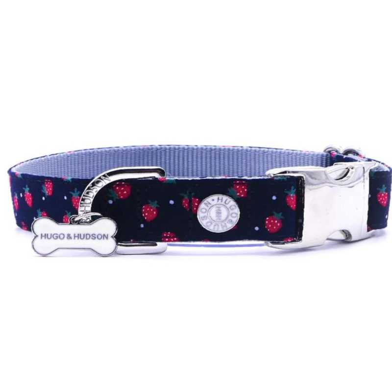 This stylish Navy and Strawberry Dog Collar will make your furry friend the envy of the park.