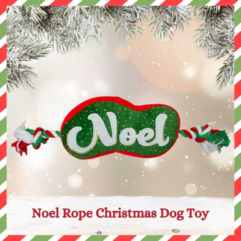 Celebrate the holiday season with Ancol's Noel Rope Tugger Christmas Dog Toy. It includes a built-in squeaker and sturdy rope on either side, making it perfect for tugging. 