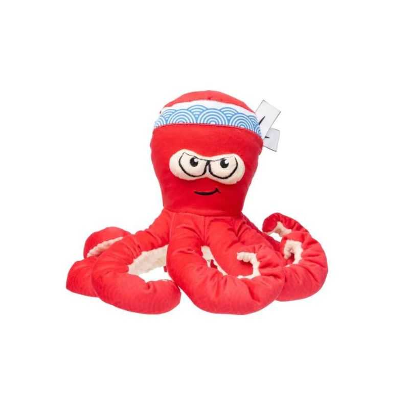 Meet the Takoyaki Dog Toy affectionately known as the Octo-Posse Chef. With its many vibrant, wiggly arms this toy will undoubtedly stir up excitement in your four-legged friend. 