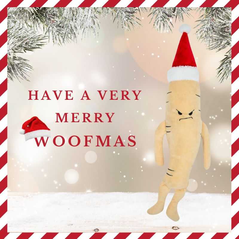 Our Percy Parsnip Dog Toy is a plush toy designed to bring Festive cheer this Christmas. Its unique shape and floppy arms and legs make this toy ideal for an exciting play. 