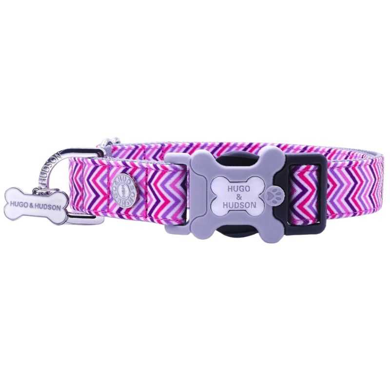 Allow your dog to shine with this Pink Chevron Dog Collar from Hugo and Hudson. Your stylish pooch will be the envy of the dog park. Made with high-quality premium material.