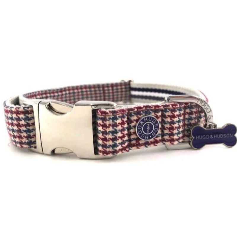 Allow your dog to shine with this Red and Blue Houndstooth Dog Collar. Your stylish pooch will be the envy of the dog park. Made with high-quality premium material.