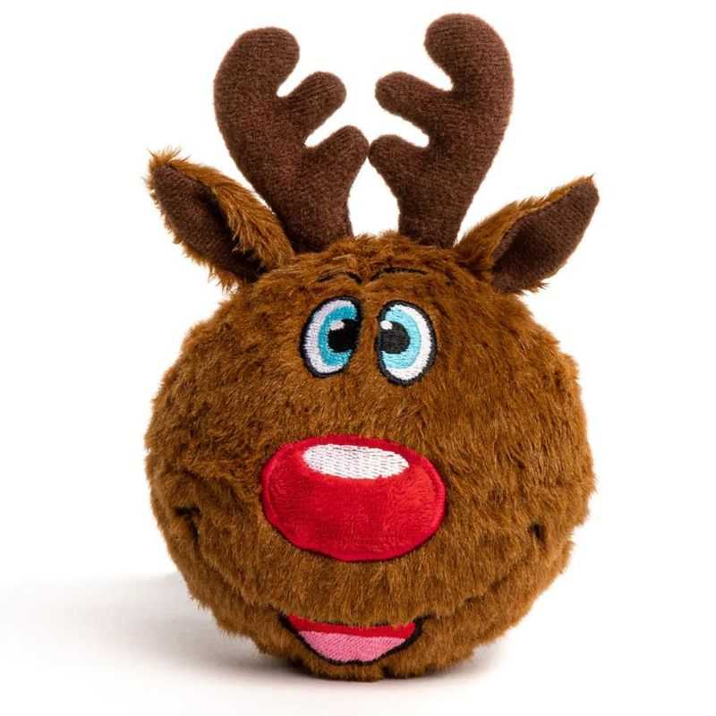 Spoil your canine companion with this adorable Reindeer Christmas Dog Ball. They will have hours of fun chasing around this Reindeer that bounces and squeaks.  "Ho Ho Ho " Let Santa know your pooch has been good this year!  It's the most festive gift you can give to your best friend this festive season.