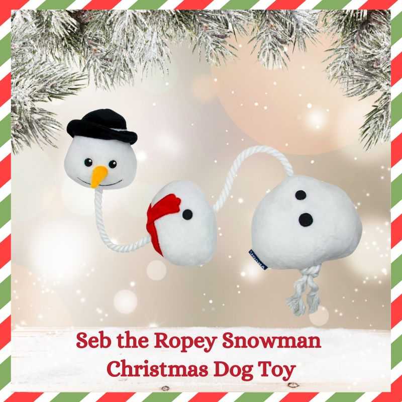 Bring festive cheer to your four-legged friend with Ancols Seb the Snowman Ropey Dog Toy. This plush toy is the perfect gift for your dog this Christmas. Great for tugging games 