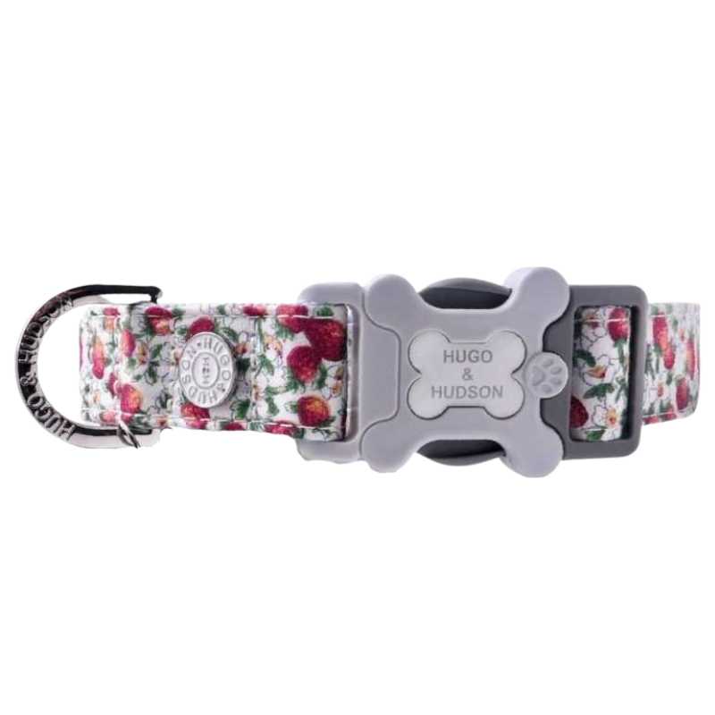 Your pup will shine with this Strawberry Dog collar from Hugo and Hudson. Your stylish pooch will be the envy of the dog park. Crafted with high-quality premium material.