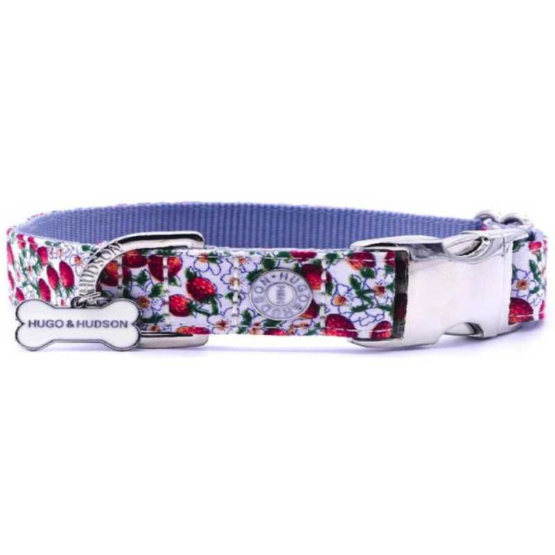 This stylish Hugo and Hudson Strawberry Print Dog Collar will make your furry friend the envy of the park.