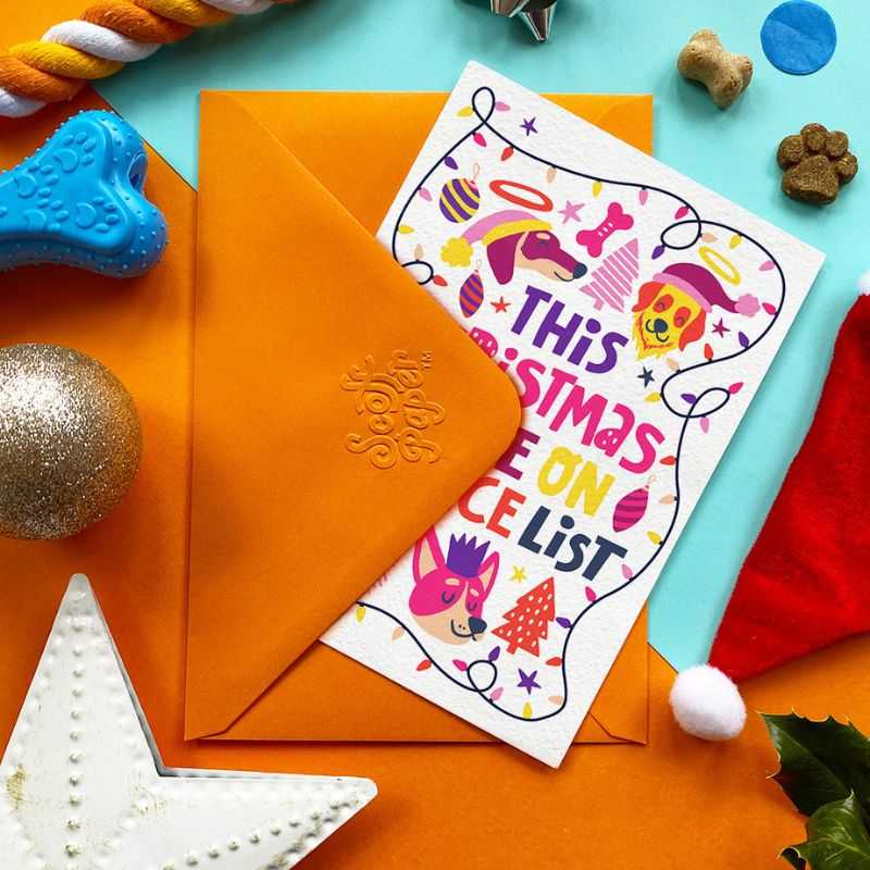 Make your dog feel extra special this Christmas with an edible dog Greeting Card. This Christmas nice list card means that Santa Paws himself knows how good your pet has been.