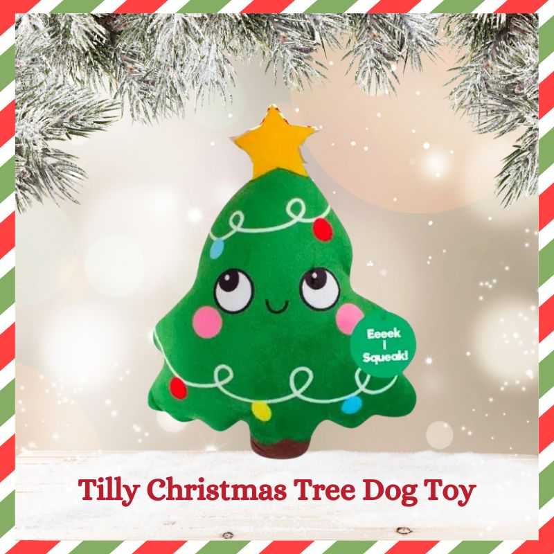 The PAW-FECT Christmas gift: Tilly Christmas Tree Dog Toy. This festive-themed plush toy is designed to ensure every family member feels the holiday spirit. Built-in squeak included