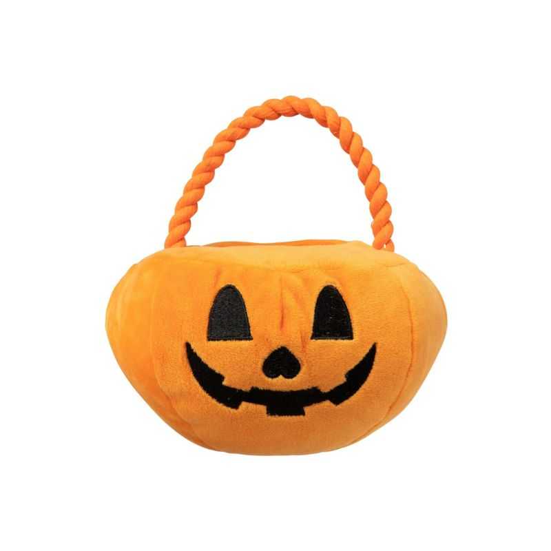 Your pet can join the Halloween fun with its Trick or Treat Pumpkin Basket Dog Toy. It features a pouch for collecting their favourite treats, making it the perfect Halloween gift 