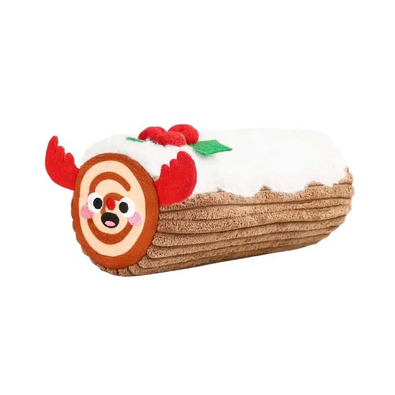 This Christmas Yule Log Dog Toy is an adorable plush toy perfect for your dog's festive playtime. With a built-in squeaker to keep your dog entertained this Christmas.