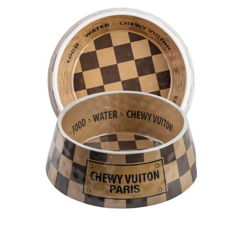 Haute Diggity Dog Chewy Vuiton Dog Bowl - Che