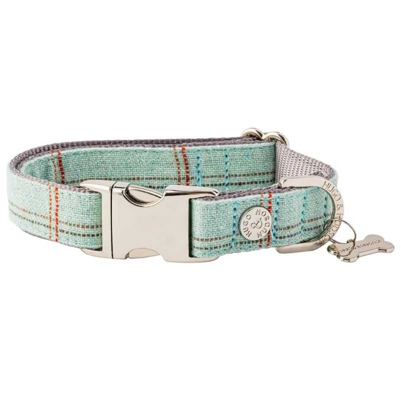 Allow your dog to shine with this Aqua Check Tweed Dog Collar from Hugo and Hudson. Your stylish pooch will be the envy of the dog park. Made with high-quality premium material.