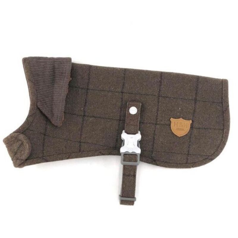 This classic brown tweed dog coat is perfect to keep your dog cosy and warm on a crisp winters day.
