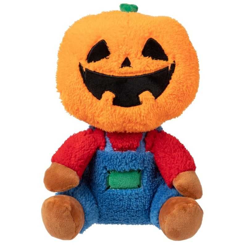 Halloween Dog Toy Jacko. Say hello to our spooky but lovable Halloween Dog Toy Jacko. He's got a big pumpkin plush head and a built-in squeaker for your pup's entertainment. This will be one of your pooch's favourite toys this Halloween.