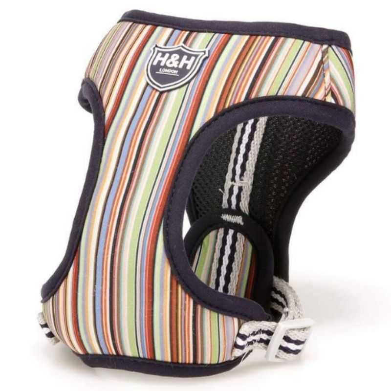Hugo & Hudson Multi Coloured Stripe Dog Harness Luxury Dog Harnesses