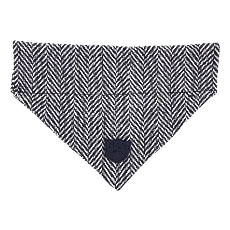 This Navy Blue Herringbone Dog Bandana is made from top quality materials and designed to slide on to your dog’s collar. 