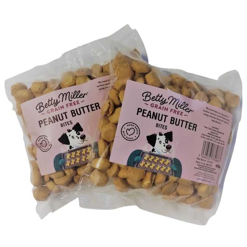 The Betty Miller Grain-Free Peanut Butter Bites are a fantastic source of protein for your dog and also contains healthy fats that can help to improve dry skin conditions.