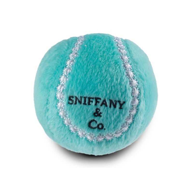 Take a look at the Sniffany Ball Dog Toy.   Made with a plush blue soft fabric and a built-in squeaker for your pup's amusement.  Gift worthy for your little prince or princess.