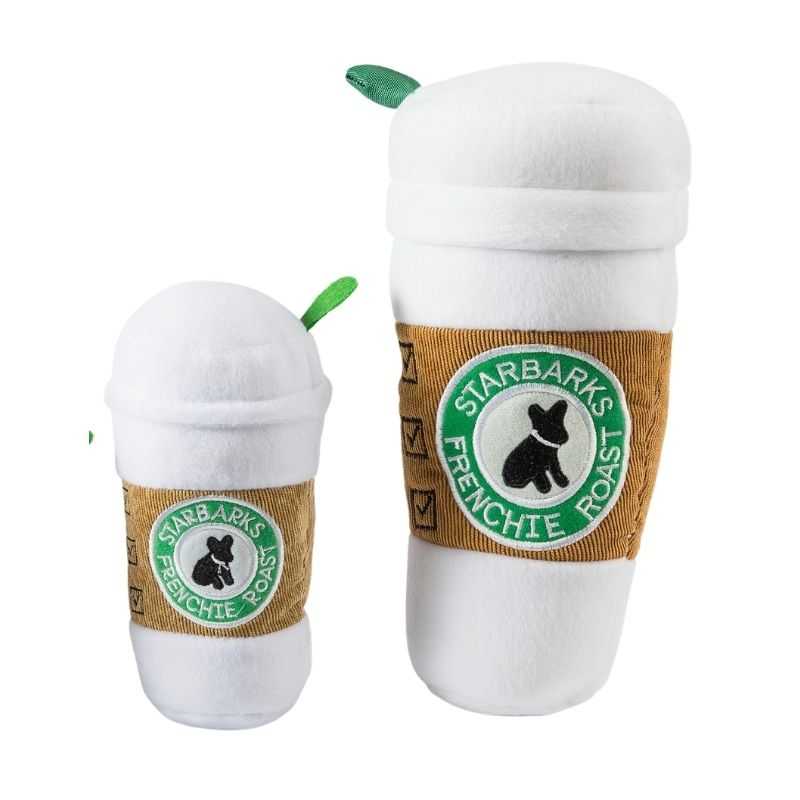 Let your pooch start the day with a Starbarks Plush Dog Toy. Your dog can now enjoy a cup that squeaks with you every morning