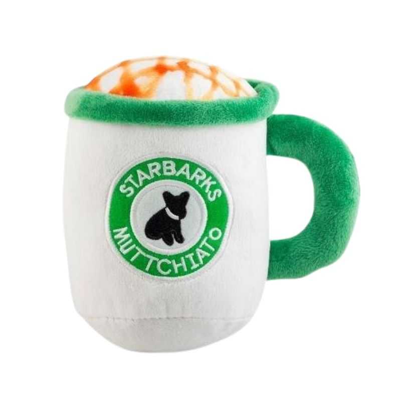 Let your pooch start the day with a Starbarks Muttchiato Coffee Dog Toy. Your dog can now enjoy a cup that squeaks with you every morning.
