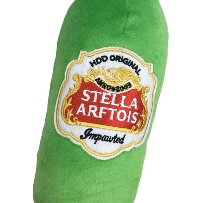 Squeaky Plush Dog Toy inspired by the famous Belgium Stella Artois Beer 