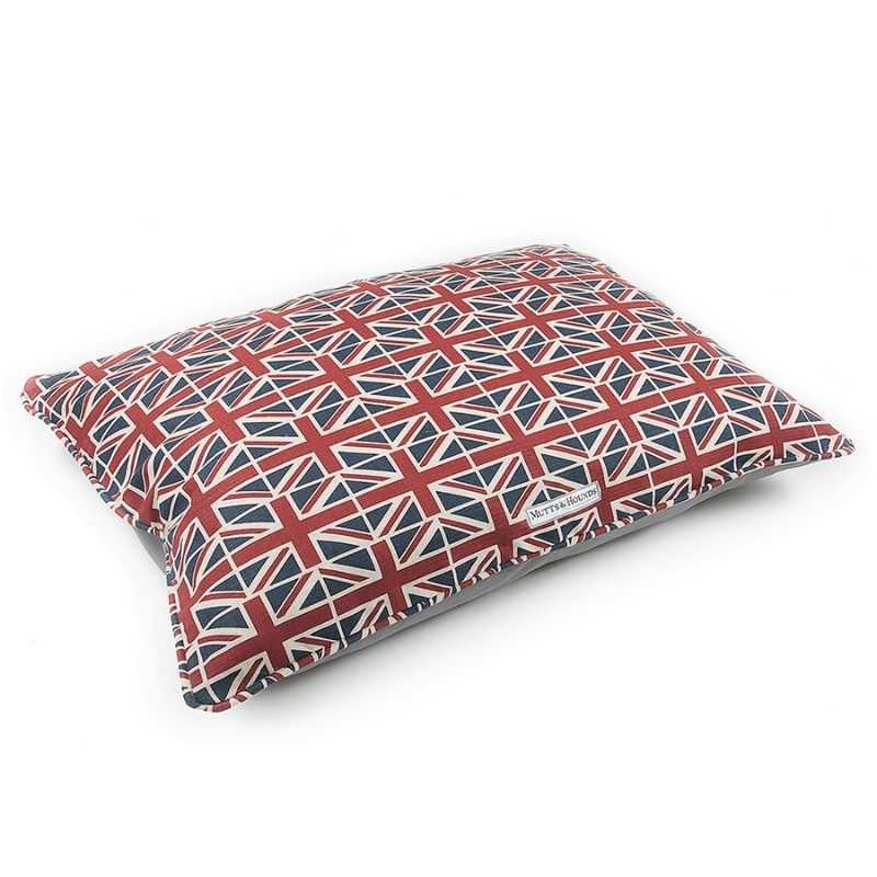 Union Jack Pillow Dog Bed. Let your pooch snuggle up with our Union Jack Pillow Dog Bed.  A stylish Union Jack design with piped edge detail would be the perfect addition to any home.